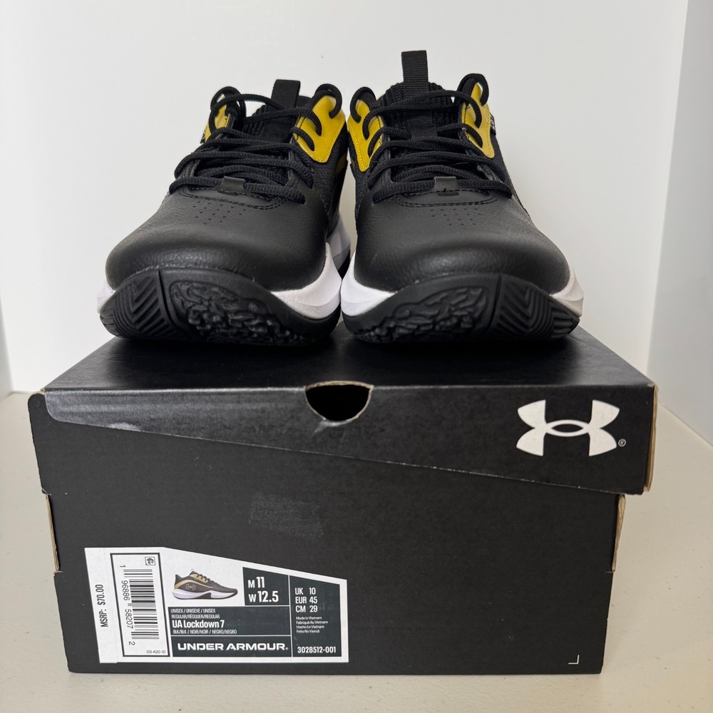 Under Armour Men 11 Basketball Shoes UA Lockdown 7 Black Gold 3028512-001 W 12.5 - Picture 12 of 16